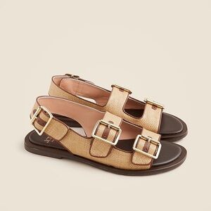 J Crew Carsen Made-in-Italy slingback sandals in faux raffia CJ835